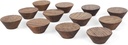 12 Pack Wood Cone Cabinet Knobs (Brown) - 1 ½ " Diameter Round Shape - Wooden Drawer Pulls for Cabinets Doors, Dresser and Drawers Knob, Kitchen Cabinet Door Handle