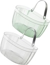 GLEAVI 2Pcs Transparent Wall Mounted Storage Baskets Versatile Hanging Organizers for Kitchen Seasonings Bathroom Toiletries and Sundries for Fruits and Vegetables
