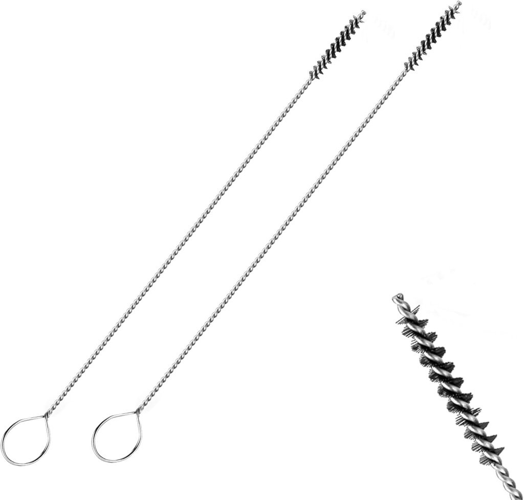 Milk Foamer Hose Brush, 2 Pcs Flexible Milk Frother Hose Brush Ideal for Espresso & Coffee Machine Attachments, Clean Narrow Milk Tube, Nylon Bristles, Long Flexible Handle, 12-1/2 Inches