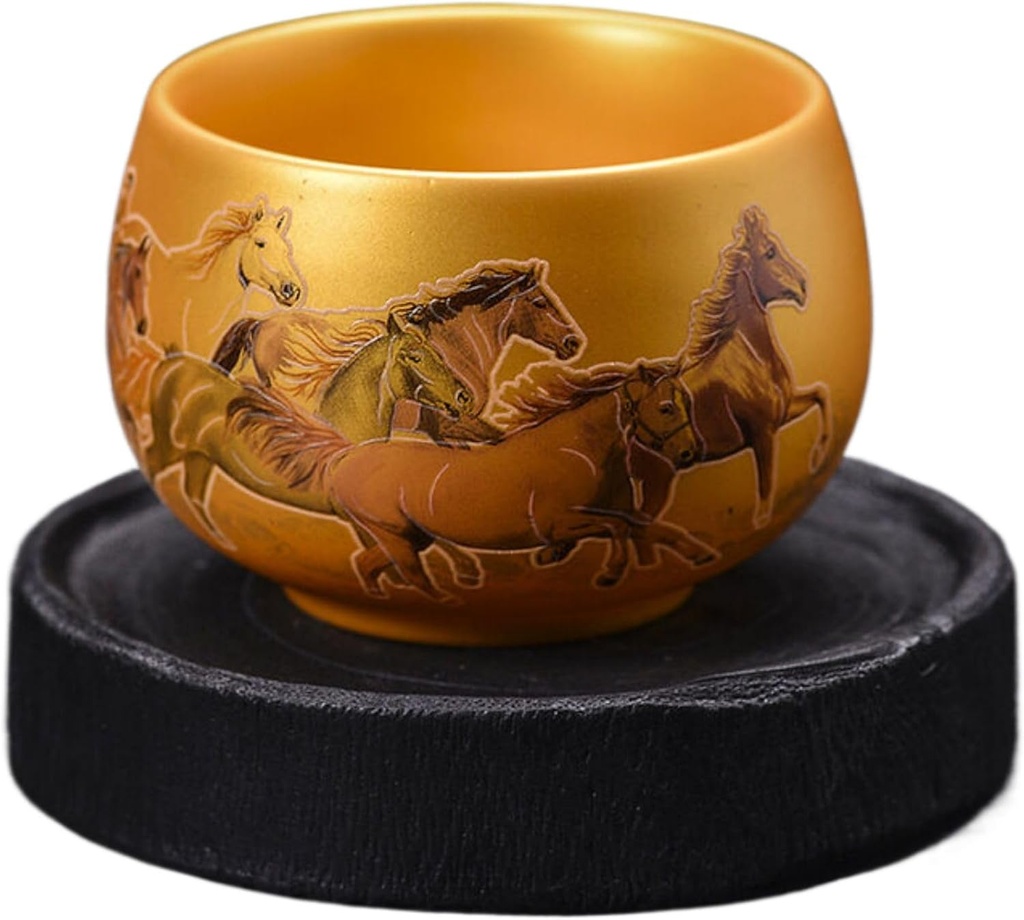 Z1233 鎏金杯 Tea Set Sake Cup 珐琅彩青花茶杯个人杯主人杯 Loose Leaf Tea cup 紫砂建盏大师