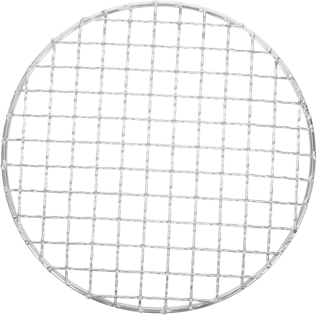 Kisangel 1pc Round Stainless Steel Barbecue Grate Portable Cooking Rack for Outdoor Grills Campfire Use and Ovens BBQ Net for Even Heat Distribution and Versatile Cooking