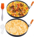 Large 2 Packs 8" Omelette Ring for Griddle,Stainless Steel 8 Inch Griddle Omelet Rings,Non-Stick Pancake Egg Ring Round Omelette Rings Omelet Mold Muffin Mold Silicone Handle