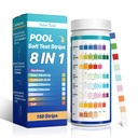 Pool Salt Test Strips: 150CT 8 in 1 Professional Pool Test Strips for Salt Water Pool & Hot Tub & Spa & Swimming Inground Pools - Quick Accurate Results Saltwater Pool Testing Kit (150)