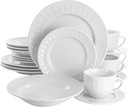 Elama Charlotte 20 Piece Porcelain Dinnerware Set in White