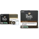 Peet's Coffee Café Domingo, Medium Roast, 54 Count Single Serve K-Cup Coffee Pods for Keurig Coffee Maker & Major Dickason's Blend, Dark Roast,K-Cup, 32 ct