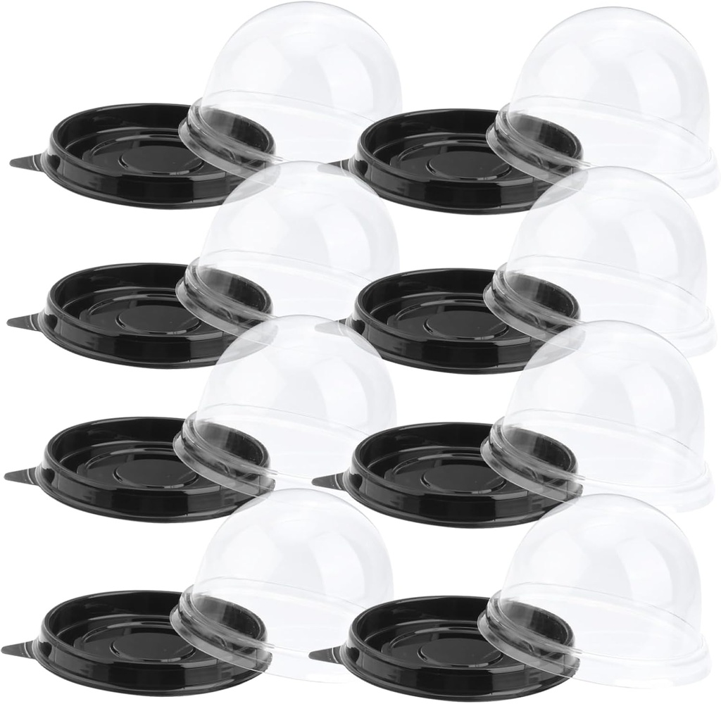 50pcs Box Round Cupcake Boxes for Biscuits Wedding Birthday Eco-friendly Plastic