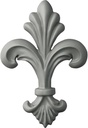 Ekena Millwork 2 3/4"W x 4"H x 1/2"P Fleur-de-lis Small Onlay, White