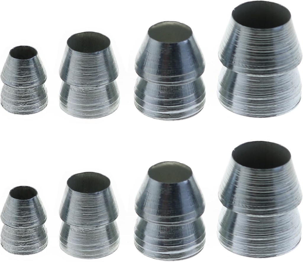 8PCS 4 Sizes Silver Metal Handle Wedge Set Safety Round Handle Wedge Suitable for Wooden Handled Tool