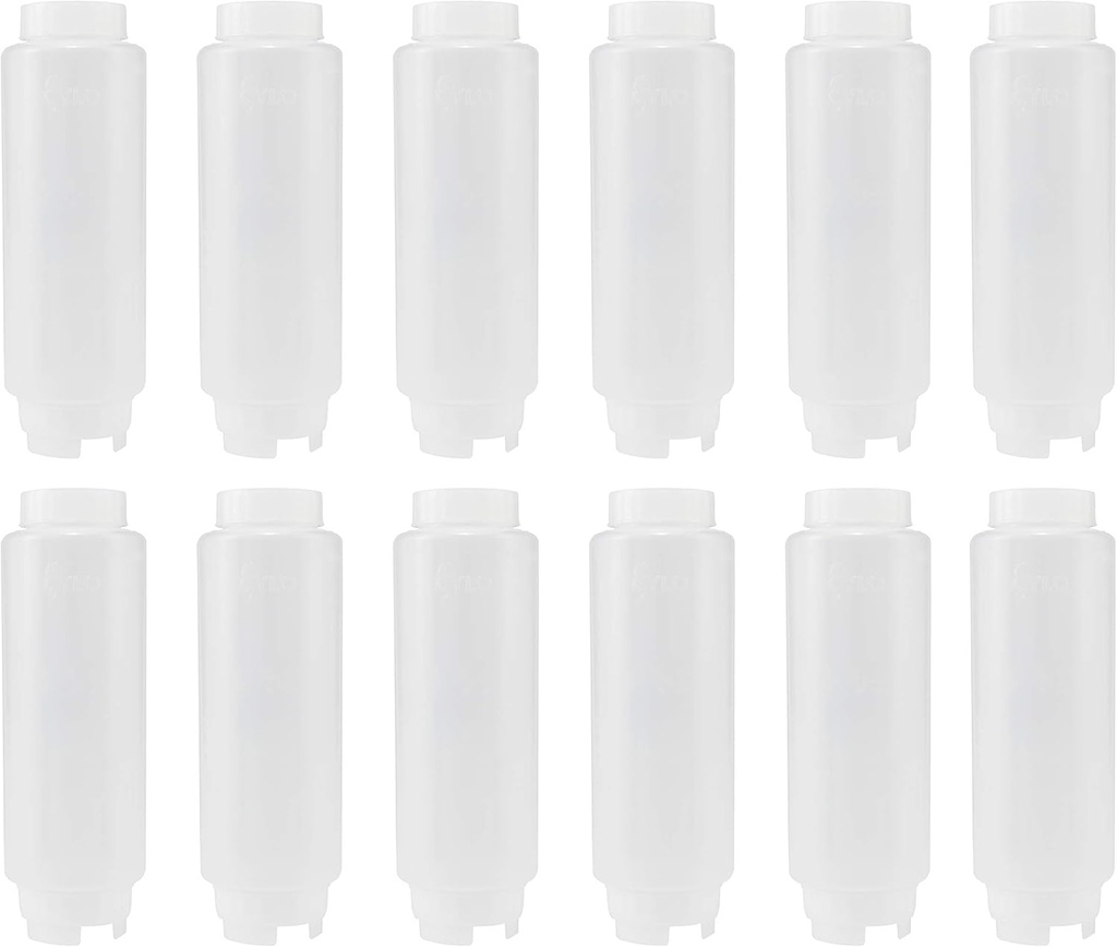 Creative Mark Cylo FIFO Squeeze Bottle -Empty - 12 Pack - 20 oz. Inverted Squeeze Bottle with Air-Tight Non-Drip Silicone Valve; Acrylic Paint, Sauce & Condiment Bottles for Painters and Food Industry