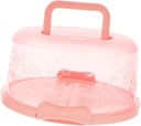 DECHOUS Portable Cake Carrier Box with Buckle and Handle Food Grade Safe Round Dessert Container for Cupcakes and Cakes Easy Assembly for Travel and Parties