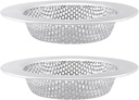 Quacc 2 PCS Sink Strainers for Kitchen Sink Drain Basket, Upgraded 2-Layer Safe Design Stainless Steel Sink Protector Screen Disposal Strainer Drainage Stopper (Outer Diameter 4.4")