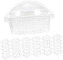 PRETYZOOM Cupcake Transport Container 50 Pcs Mini Cupcake Boxes with Lids Plastic Cake Jars Lids Lead Phthalate Packaging Boxes