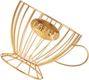 Coffee Capsule Fruit Storage Basket Large Capacity Iron Holder for Snacks and Coffee Capsules Multi-use Organizer for Countertops at Home Office Gold Finish