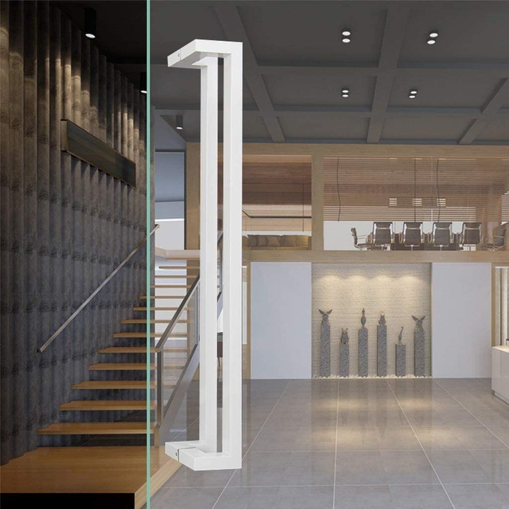 Heavy Duty White Barn Door Pull Handle Set with Screws - Two-Sided Sliding Door Hardware for Patio, Kitchen, Bathroom, Shower - Durable Internal/External Use (42.5 cm (17 inch))