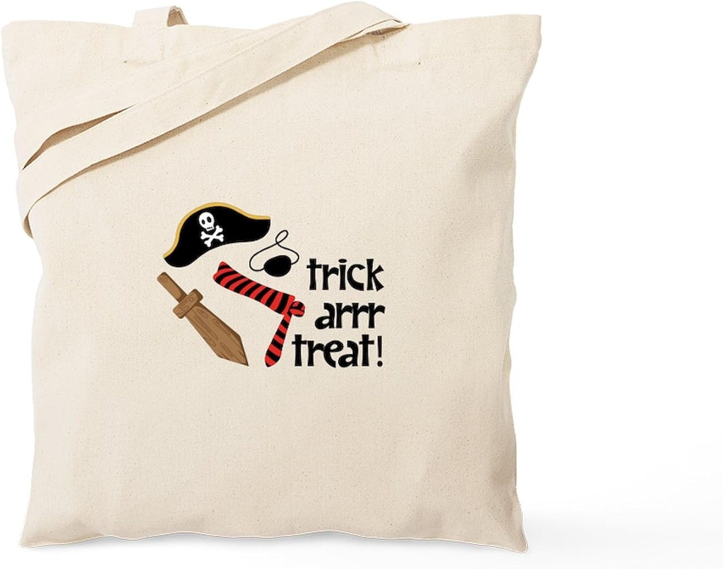 CafePress Trick Arrr Treat Tote Bag Reusable Natural Beige Canvas Shopping Bag