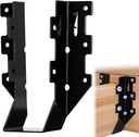 10 Pack 2x6 Joist Hanger Black Powder Coated, Q235B Galvanized Steel Face Mount Rafter Brackets, Fits Truss Connectors, Hurricane Ties for Wood Floor Deck, Ceiling Joists