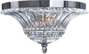 Elegant Designs FM1002-CHR 2 Light Glass Ceiling Light Glacier Petal Flushmount, Chrome