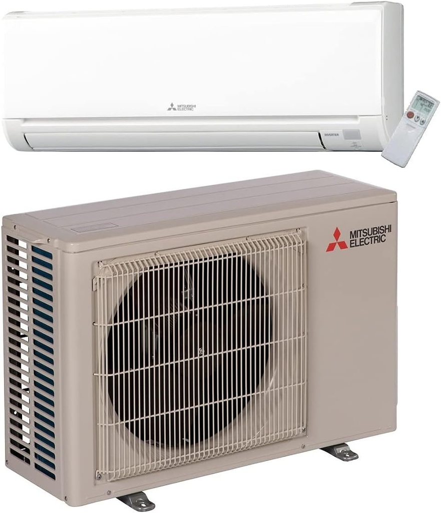 Mitsubishi 9,000 BTU SEER 16 Wall Mount Ductless Mini-Split Inverter Cool & Heat Pump System 0.7 Ton Energy Efficient ~ System
