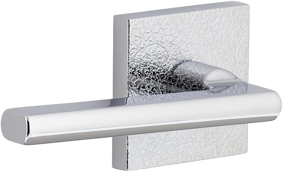 Viaggio Quadrato Leather Rosette Privacy with Milano Lever in Bright Chrome - Left Handed