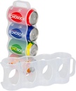 Portable Soda Can Organizer for Refrigerator Shelf, Beer Can Holder, Fridge Storage Sliding Rack, Clear Plastic 2 Pack