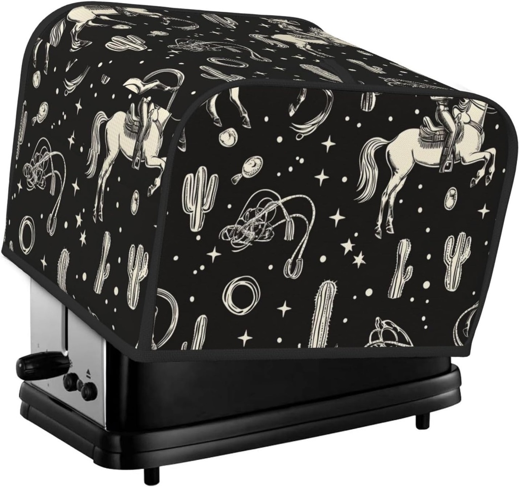 Western Cactus Vintage Toaster Cover Bread Machine Cover Fits For 4 Slice Toasters Anti-Sputtering Bread Cover Washable Bread Maker Cover Dust Cover