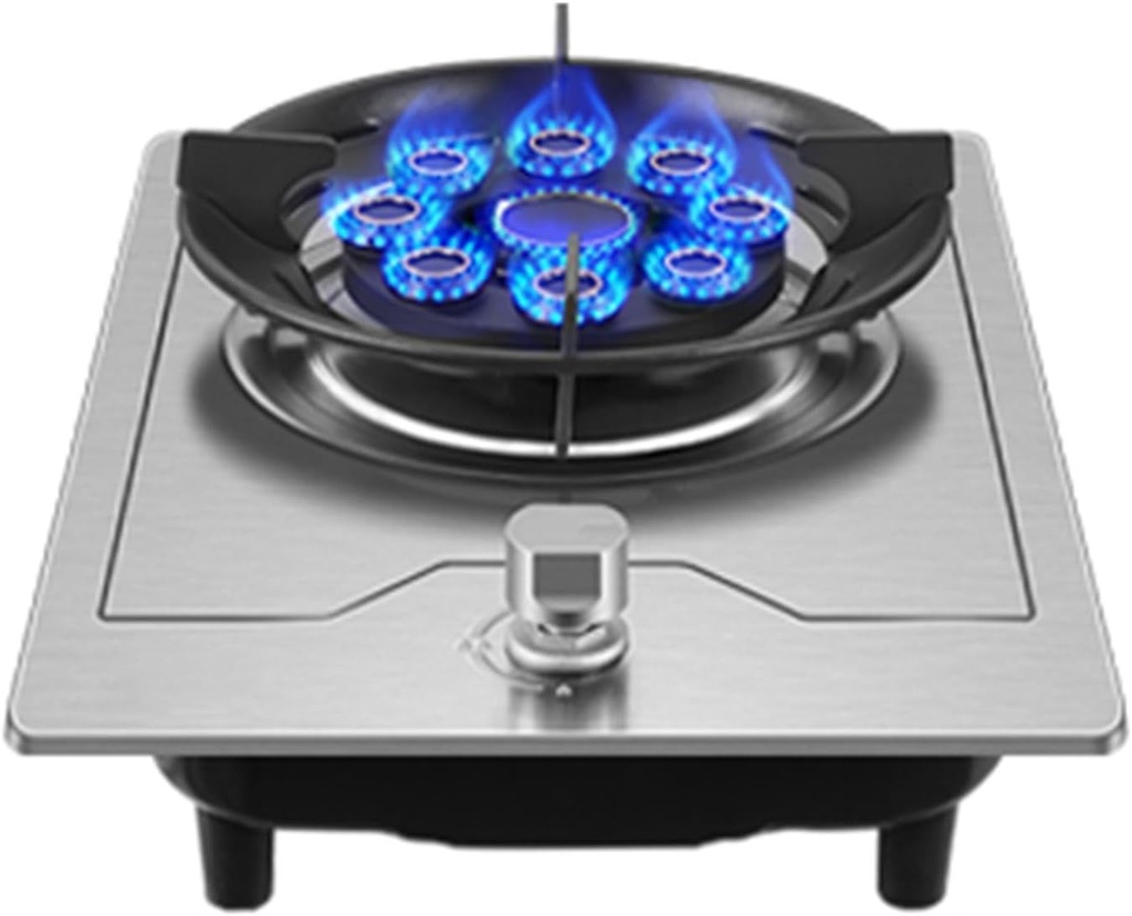 Portable Gas Stove,Single Burner Propane Stove,Stainless Steel Max 17742.4BTU with Pulse Electronic Ignition Suitable for Apartments Kitchens(silver) (Color : NG, Size : 17742.4BTU)