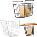 OUNONA 2 Pcs Storage Basket Kitchen Pantry Storage Pantry Organization Organiser Hanging Under Cabinet Basket Organizer Bookshelf Under Shelf Wire Large Under Shelf Storage Iron