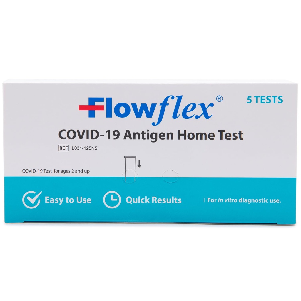 COVID Home Test Kit by Flowflex, Rapid Results in 15 Minutes, Trusted OTC COVID-19 Antigen Testing Kit, FSA and HSA Eligible, Easy to Use & No Discomfort, 1 Pack 5 Tests