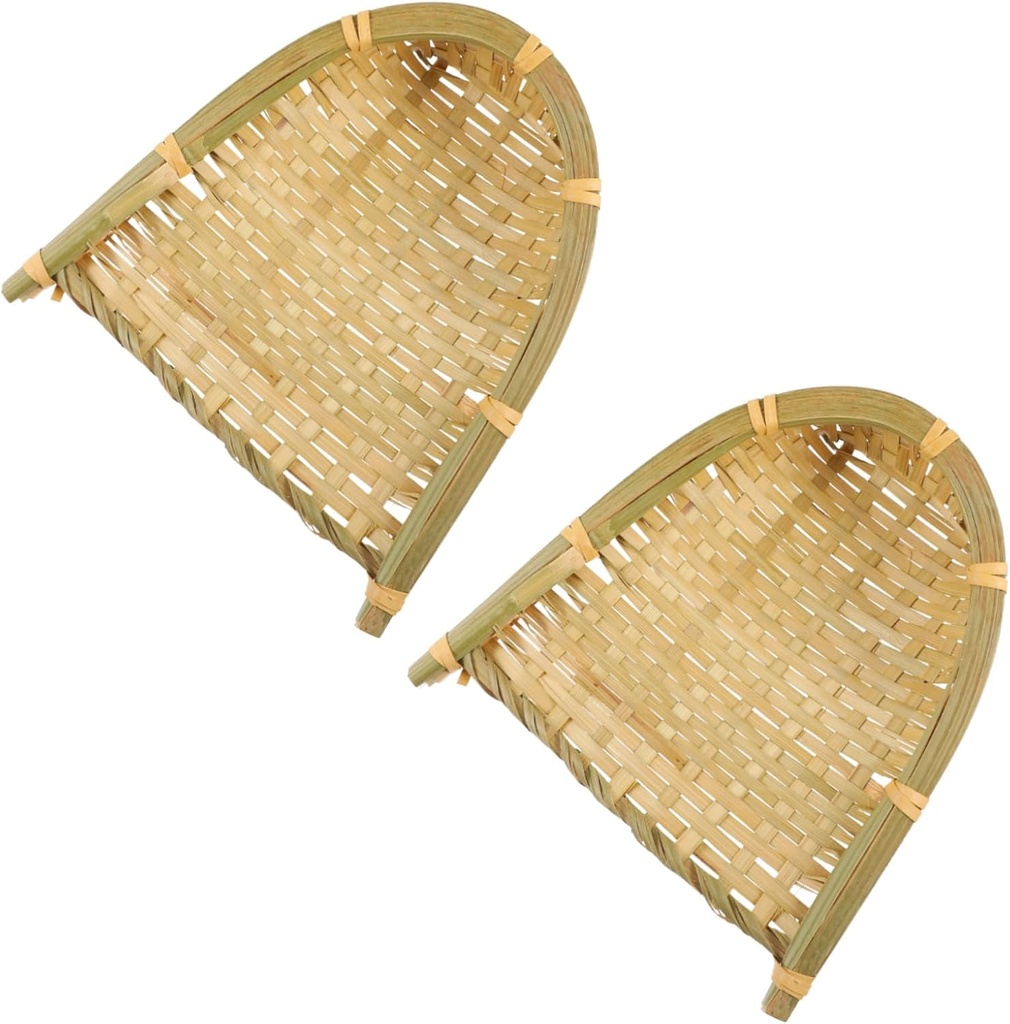 Milisten 2pcs Bamboo Dustpan Bread Basket Proofing Hanging Baskets for Kitchen Picnic Small Picnic