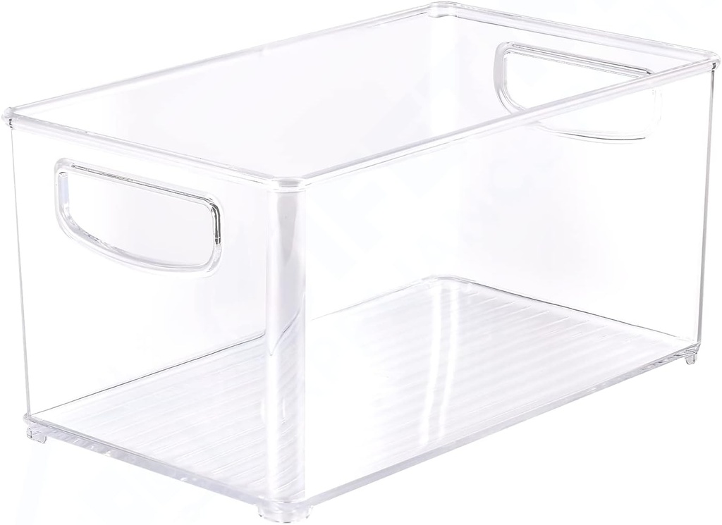 Lifetime Appliance Parts UPGRADED Clear Organizer Storage Bin with Handle Compatible with Kitchen I Best Compatible with Refrigerators, Cabinets & Food Pantry - 10" x 5" x 6"