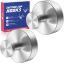 Heavy-Duty Suction Cup Hooks for Shower, Bathroom, Glass, Smooth Tile – Waterproof, Rustproof, Removable, Strong Hold, No-Drill Hooks for Towels, Loofah, Robes (Brushed Silver, 2-Pack)