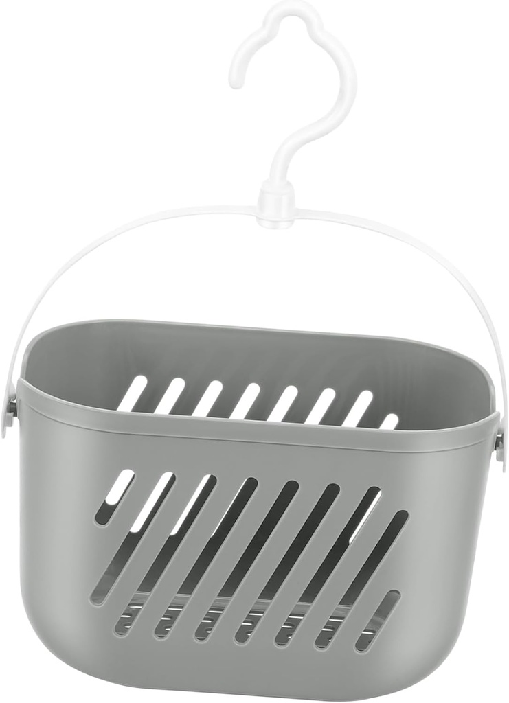 Plastic Hanging Organizer Basket with Hook Wall Mounted Storage Rack for Kitchen and Bathroom Rustproof Plastic Shower Drainer Basket Space Saving Household Storage