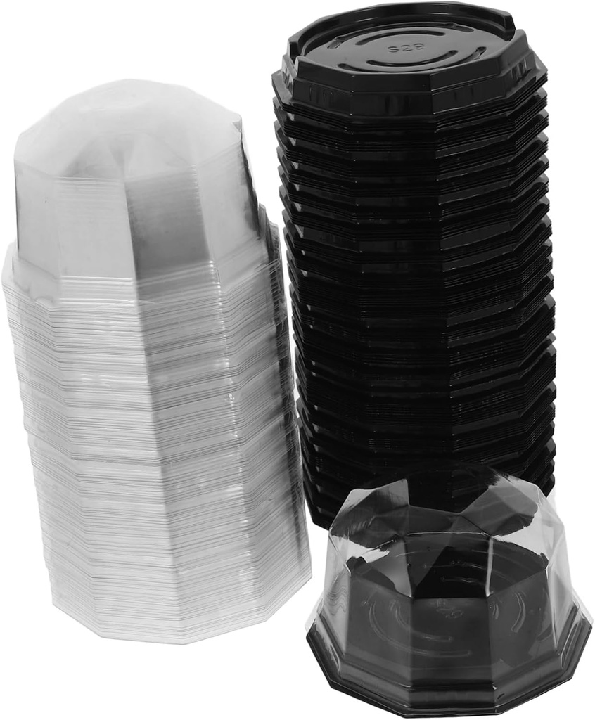 SECFOU 100pcs Cake Containers Lids Packaging Boxes for Moon Cakes Desserts and Pastries for Parties Weddings and Birthdays