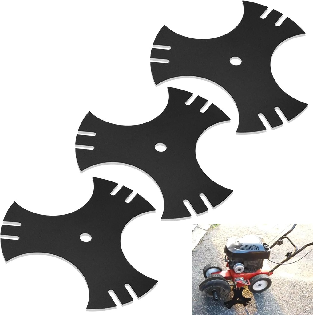 3 Pcs Universal 9" x 9" (1/2 inch Hole) Edger Blade, 3-Side Edger Star Blade for Craftsman Walk Behind Edger, Mclane 2059, Also for Power Trim Edgers Tru-Cut Edgers King Lawn Edgers