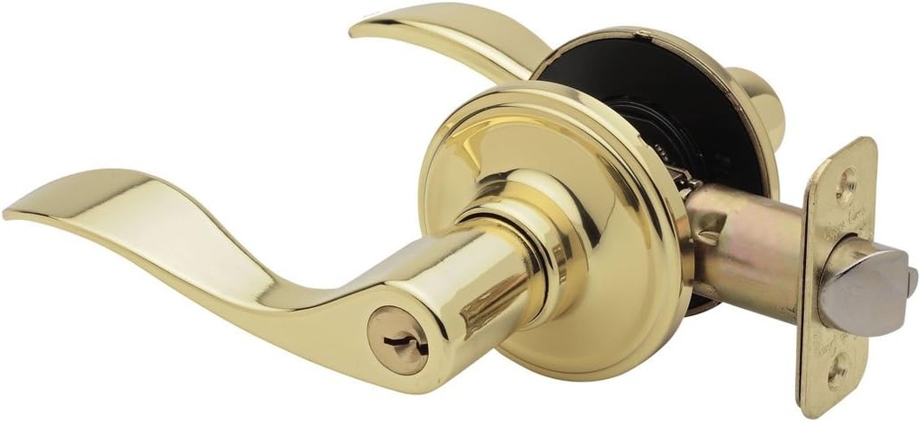 Copper Creek WL2240LHPB Waverly Entry Door Lever, Polished Brass
