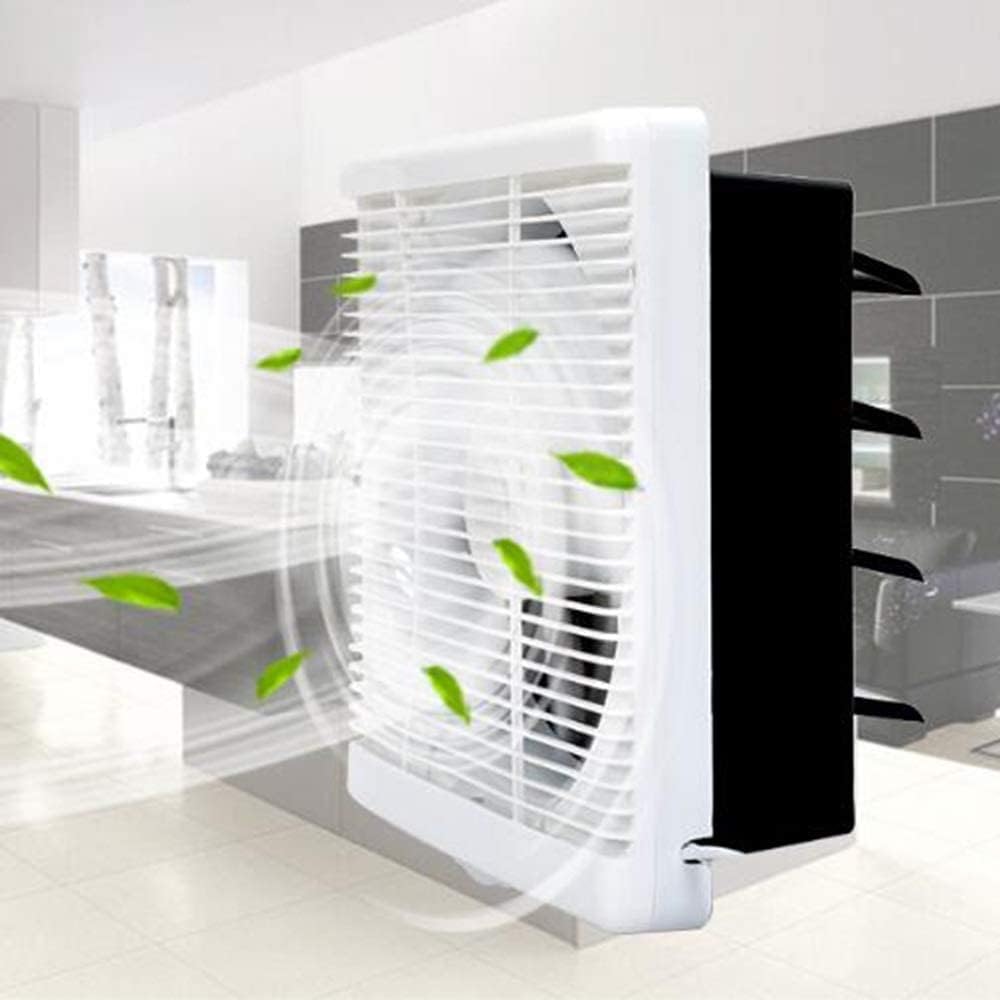 Exhaust Fan, Wall Mounted Vent Fans Ventilation Extractor Fan Kitchen Exhaust 8 Inch Two-Way Exhaust Fan Bathroom Ash Strong Silent Window 250 Mm