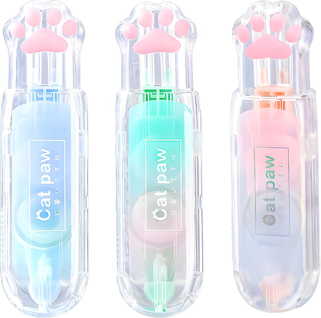 Correction Tape, Mini Retractable Correction Tape Pen, with Aesthetic Cute Cat Paw Applicator,for Back To School Office Supplies.