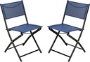 Flash Furniture Brazos Commercial Indoor-Outdoor Folding Chairs, Flex Comfort Backs/Seats, Metal Frames, Portable Lightweight Foldable Design, Set of 2, Navy/Black