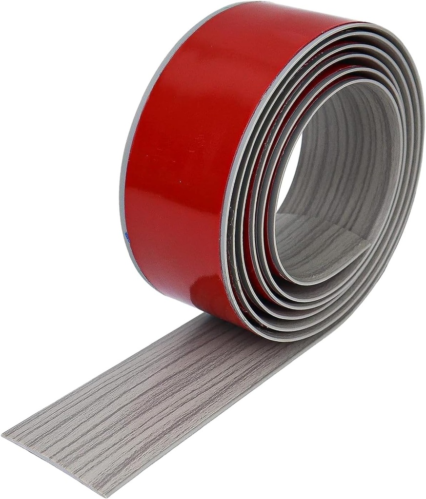 20Ft Floor Transition Strip, Floor Cover Strips Self Adhesive Flooring Transitions Laminate, 2"Wide Vinyl Floor Flat Divider Strip Trim for Carpet Threshold Strip (Grey Wood Grain)
