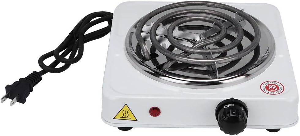 Alvinlite Electric Mini Stove Hot Plate|Portable 1000W Multifunctioal Countertop Burners Home Heater Plate Kitchen Appliance for Cooking Coffee Tea White |US Plug 110V| hot plate