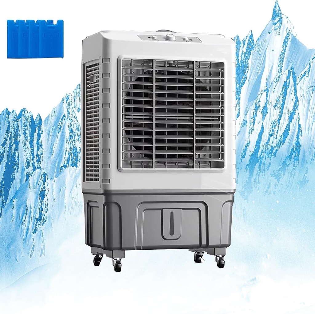 Cold Air Fan Evaporative Air Cooler, Swamp Cooler with 50L/55L Water Tank, 3 Speed Water Cooler Fan with 120° Oscillation(Size:88cm-50L)