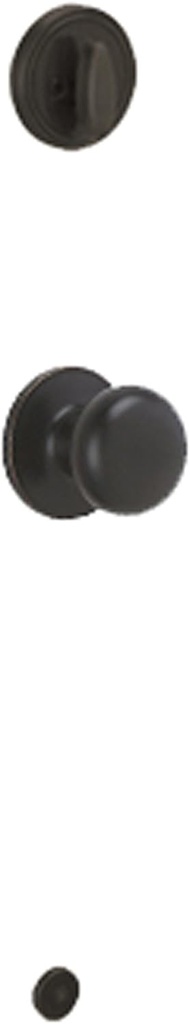 J-Series by Schlage Standard Interior Front Entry Handleset with Stratus Door Knob, Interior Side Non-Keyed Thumbturn, Aged Bronze, JH59 STR 716