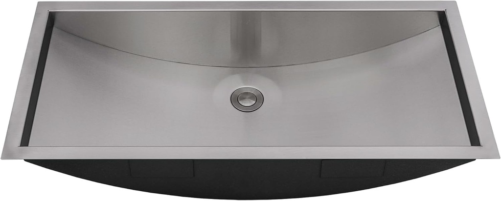Ruvati 34 x 14 inch Brushed Stainless Steel Rectangular Bathroom Sink Undermount - RVH6134ST
