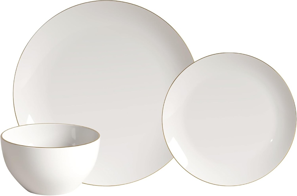 Premium Ceramic Dinnerware Sets. Plates and Bowls Sets. Dish Set. Dishes Set for 4. Platos De Cocina Dishwasher Safe White