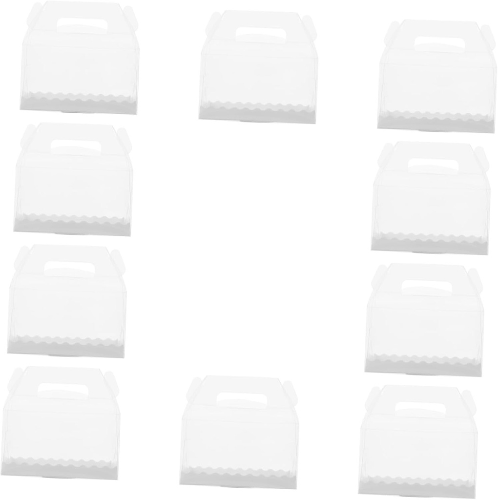 Garneck 10pcs Plastic Cake Boxes Lid Food-Grade Bakery Packaging Containers for Desserts for Cakes and Pastries