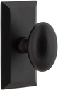 Ageless Iron Vale Plate Privacy with Aeg Knob in Black Iron - Universal Handing