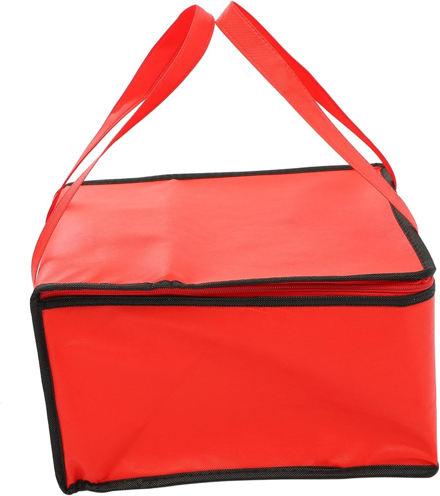 Cabilock 2Pcs Insulated Food Bags Thermal Carrier for Takeout Pizza and Cake Portable Lunch Handbag with Strong Bearing Capacity and Material Red