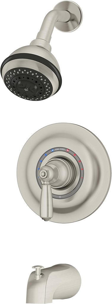 Symmons 4702-STN-1.5-TRM Allura Single Handle 3-Spray Tub and Shower Faucet Trim in Satin Nickel - 1.5 GPM (Valve Not Included)