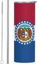 20ozMissouri State Flag stainless steel straw lid cup, double-layer stainless steel, can be drunk directly or with a straw