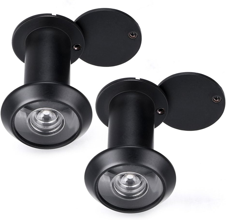 Sumnacon Safety Door Viewer,Solid Brass 220-degree Door Viewer/Peephole with Heavy Duty Rotating Privacy Cover for 1-3/8" to 2-1/6" Doors, Durable Door Viewer for Home Office Hotel (2 Pcs Black)